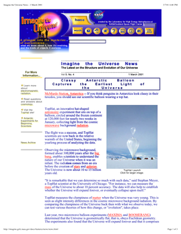 Imagine the Universe News - 1 March 2001 3/7/01 6:40 PM