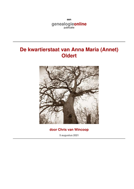 De Kwartierstaat Van Anna Maria †Annet‡ Oldert