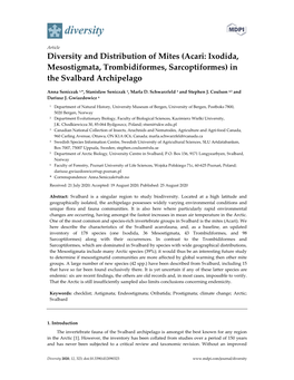 Diversity and Distribution of Mites (Acari: Ixodida, Mesostigmata, Trombidiformes, Sarcoptiformes) in the Svalbard Archipelago