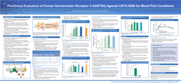 (Hsstr4) Agonist CNTX-0290 for Mixed Pain Conditions