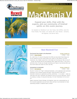 Mac Classes; Mac OS X Information -- Brochure Page 08/06/2006 09:20 AM