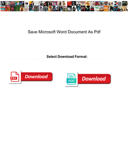 Save Microsoft Word Document As Pdf