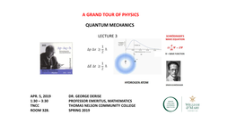 A Grand Tour of Physics Quantum Mechanics