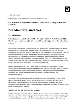 Die Mandate Sind Frei