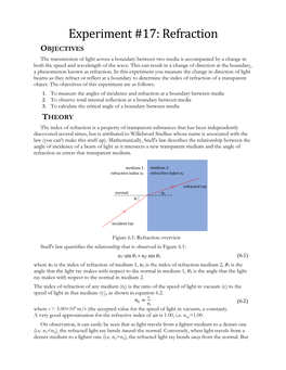 Experiment #17: Refraction