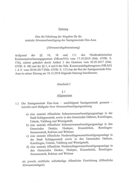 Abwasserabgabensatzung Samtgemeinde Elm-Asse Vom