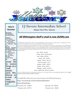 LJ Stevens Intermediate School Remember Notes from Mrs