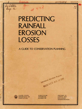 Predicting Rainfall Erosion Losses—A Guide to Conservation Planning