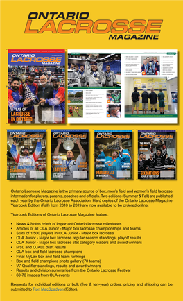 Ontario Lacrosse Magazine