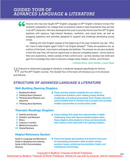 GUIDED TOUR of Advanced Language & Literature