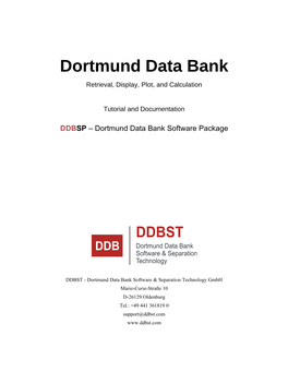 Dortmund Data Bank Retrieval, Display, Plot, and Calculation