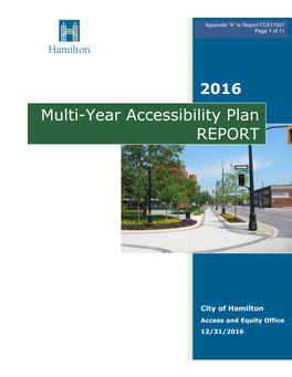 Multi-Year Accessibility Plan REPORT