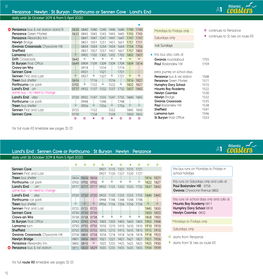 Penzance | Newlyn | St Buryan | Porthcurno Or Sennen Cove | Land’S End A1 Daily Until 26 October 2019 & from 5 April 2020