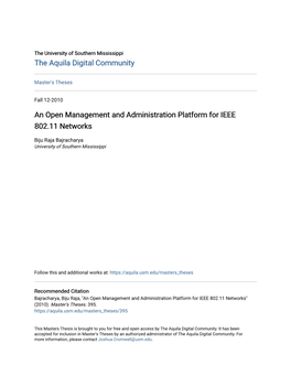 An Open Management and Administration Platform for IEEE 802.11 Networks