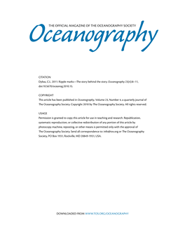 THE Official Magazine of the OCEANOGRAPHY SOCIETY