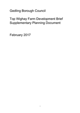 Gedling Borough Council Top Wighay Farm Development Brief Supplementary Planning Document February 2017
