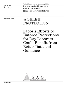 GAO-02-925 Worker Protection: Labor's Efforts to Enforce