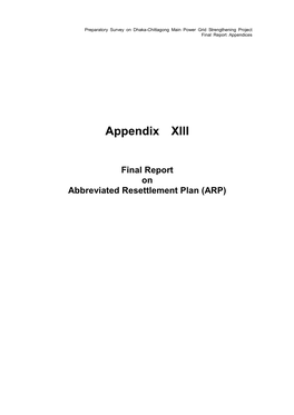Appendix XIII