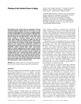 Thinning of the Cerebral Cortex in Aging David H