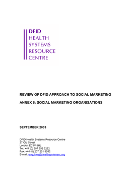 Social Marketing Organisations