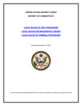 United States District Court of Connecticut Local Rules