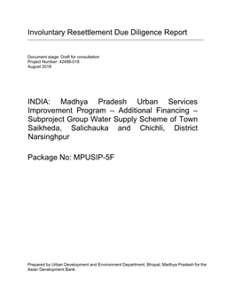 42486-018: Madhya Pradesh Urban Services Improvement Project