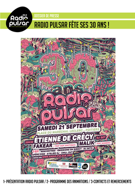 Radio Pulsar Fête Ses 30 Ans !