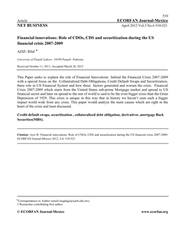 ECORFAN Journal-Mexico NET BUSINESS Financial Innovations