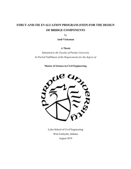 STRUT-AND-TIE EVALUATION PROGRAM (STEP) for the DESIGN of BRIDGE COMPONENTS by Andi Vicksman