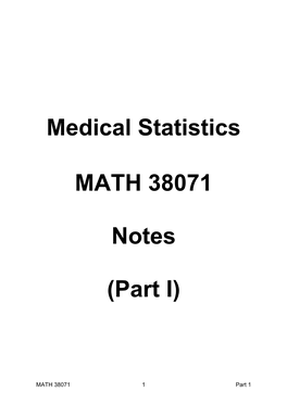 Medical Statistics