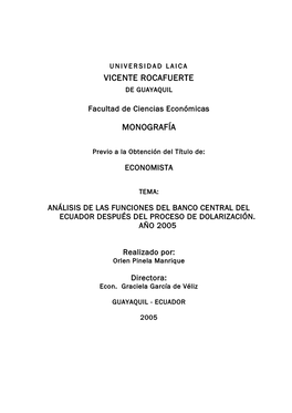 Vicente Rocafuerte Monografía