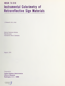 Instrumental Colorimetry of Retrorefective Sign Materials