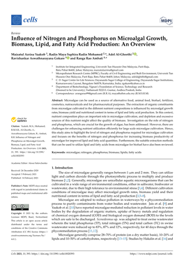 Influence of Nitrogen and Phosphorus on Microalgal Growth, Biomass