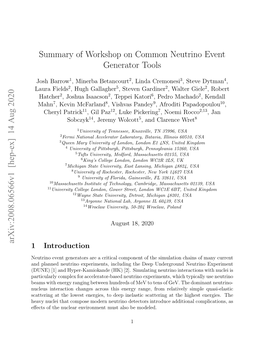 Summary of Workshop on Common Neutrino Event Generator Tools