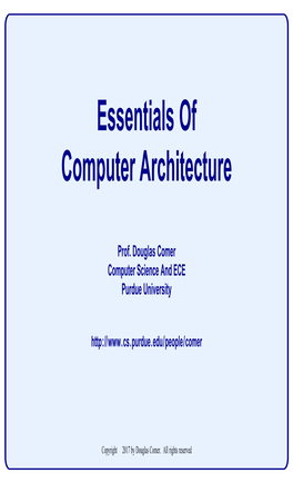 Essentials of Computer Architecture