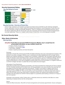 Puerto Rico Prepared On: Jul 12, 2021 8:42:05 PM UTC