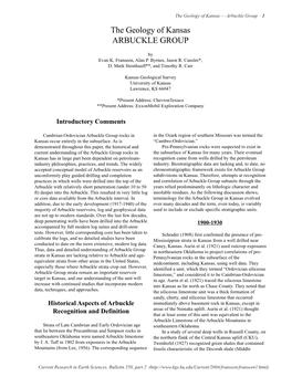 The Geology of Kansas ARBUCKLE GROUP