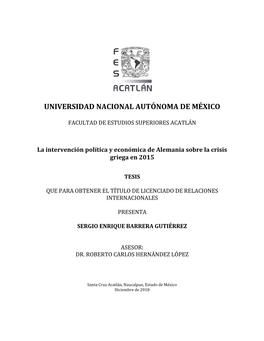 Universidad Nacional Autónoma De México