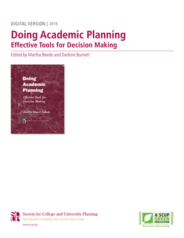 Doing Academic Planning: Effective Tools for Decision