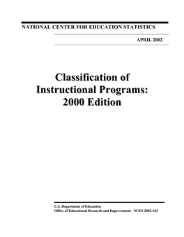 Classification of Inastructional Programs