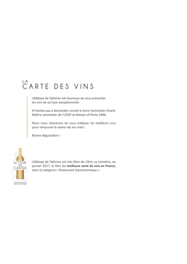 Carte Des Vins