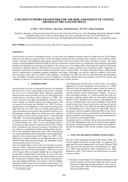 A Decision Support Framework for the Risk Assessment of Coastal Erosion in the Yangtze Delta