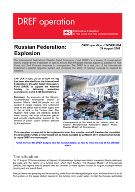 Russian Federation: Explosion