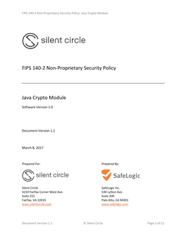 Security Policy: Java Crypto Module