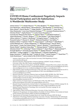 COVID-19 Home Confinement Negatively Impacts Social