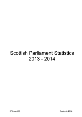 Scottish Parliament Statistics 2013-14