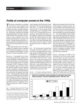 Profile of Computer Owners in the 1990S