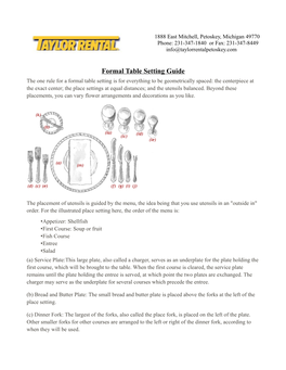 Formal Table Setting Guide