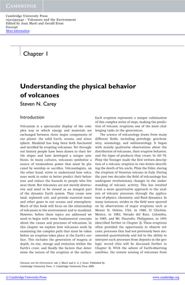 Understanding the Physical Behavior of Volcanoes Steven N