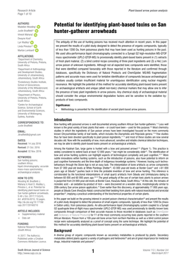 Potential for Identifying Plant-Based Toxins on San Hunter-Gatherer